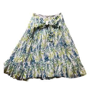 WKND WYFR Womens/Teen White Floral Blue and Green Leaf Pattern Skirt Size XL